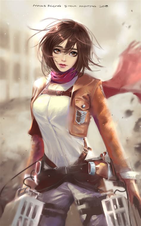 mikasa fanart|realistic mikasa.